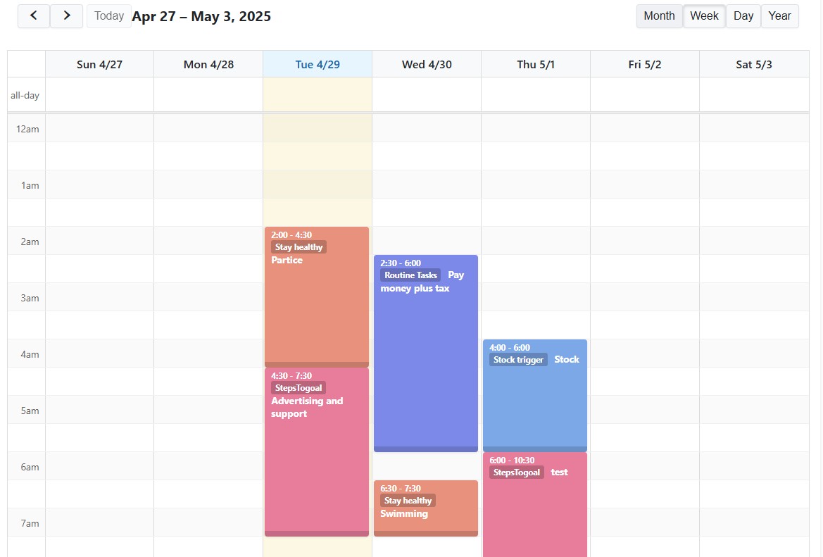 Calendar with Time Blocking 1